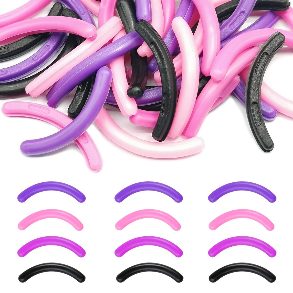 Eyelash Curlers Eyebrow Brush Kit for Women w Lash Curler, Eyelash Comb Seperator, Mascara Brushes, Eyelash Extension Tweezers, Angled Eyebrow Brush and Comb, 10 Silicone Refills Pads for Lash & Brow