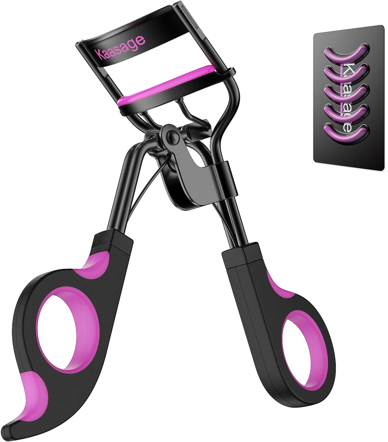 Kaasage Eyelash Curler with Pads, Lash Curler with 5 Extra Silicone Replacement Pads, Achieve Perfect Curls in 5 Seconds