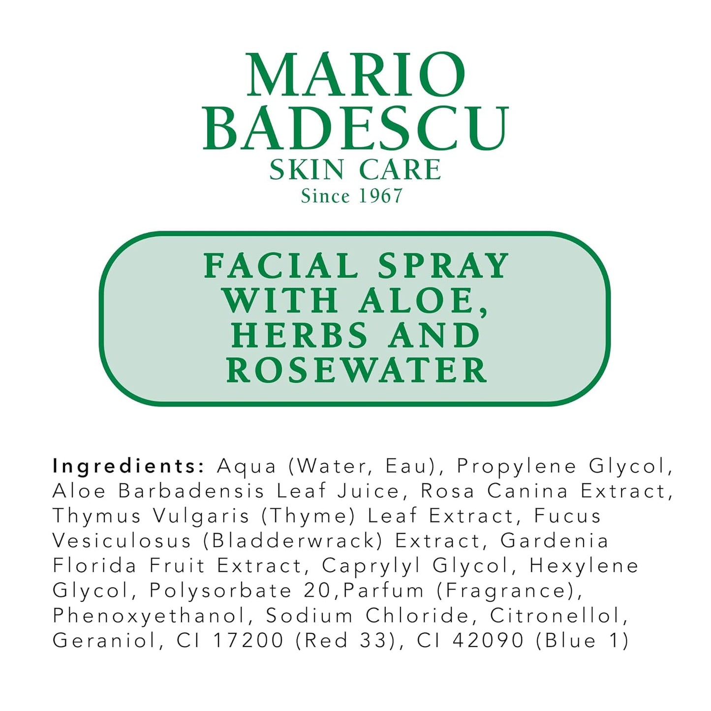 Mario Badescu Facial Spray with Aloe, Herbs and Rose Water for All Skin Types, Face Mist that Hydrates, Rejuvenates & Clarifies
