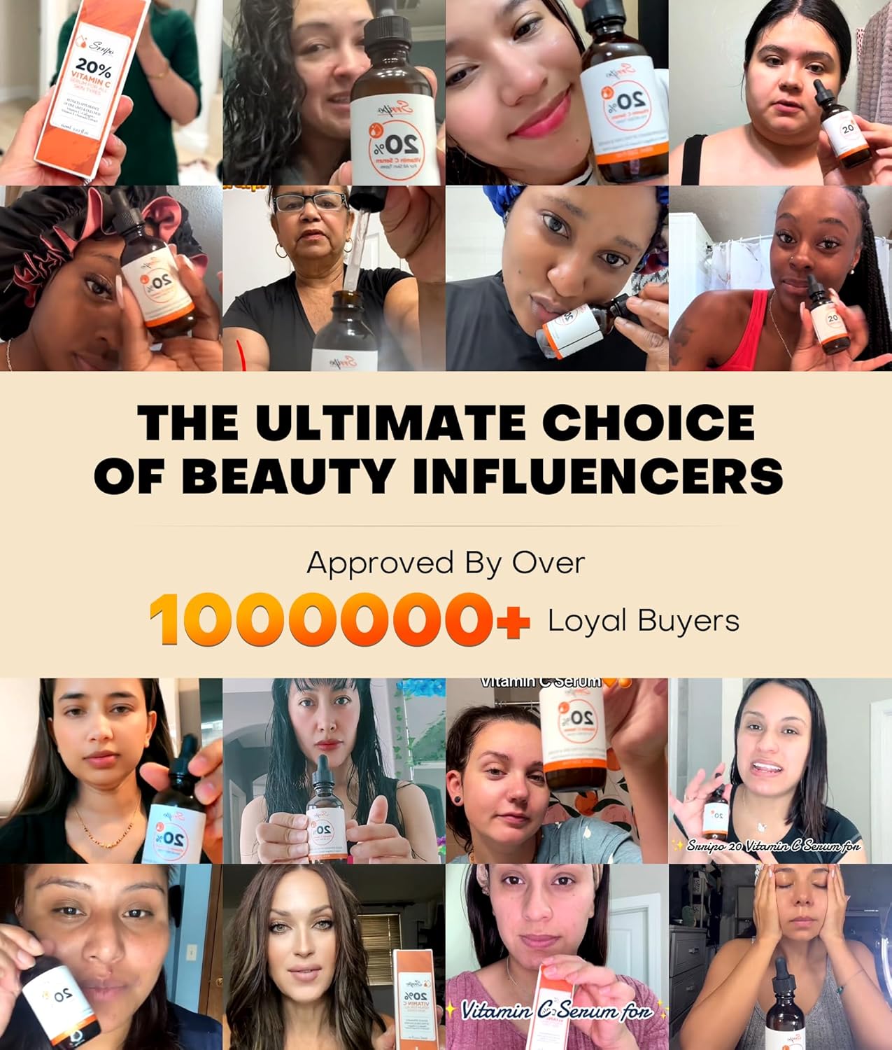 Pure Natural Skin Brightening & Anti Aging 20% Vitamin C Serum, Collagen Peptide Infused Face Serum for Deep Hydration, All-in-One Serum with Niacinamide, Retinol, Hyaluronic Acid, 2.02 Fl Oz